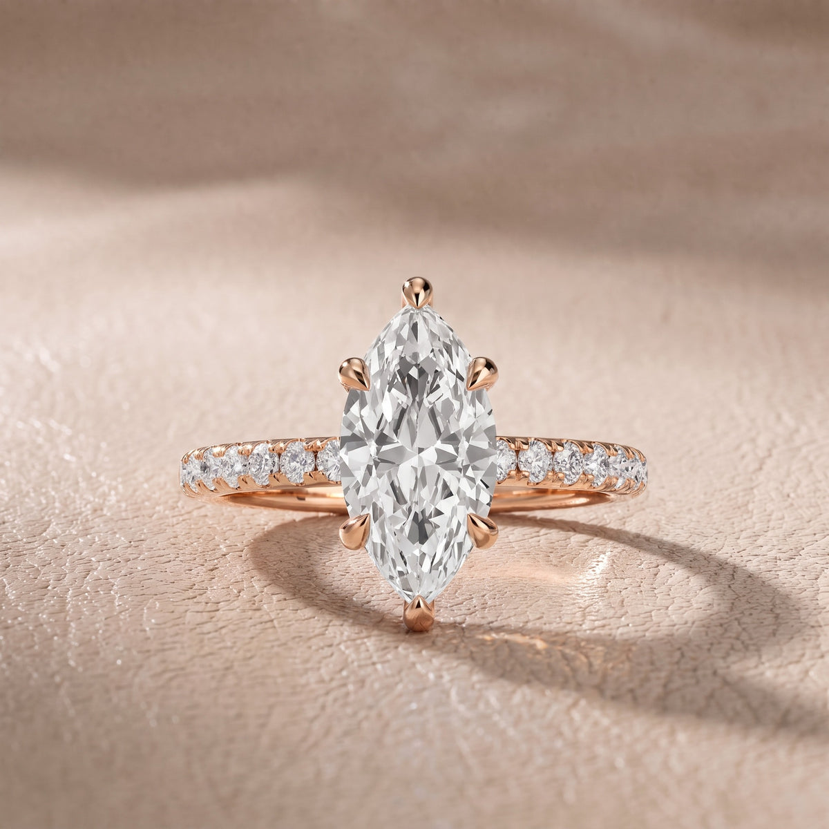 Maya Hidden Halo Pavé Marquise Diamond Engagement Ring in Rose Gold - front.jpg