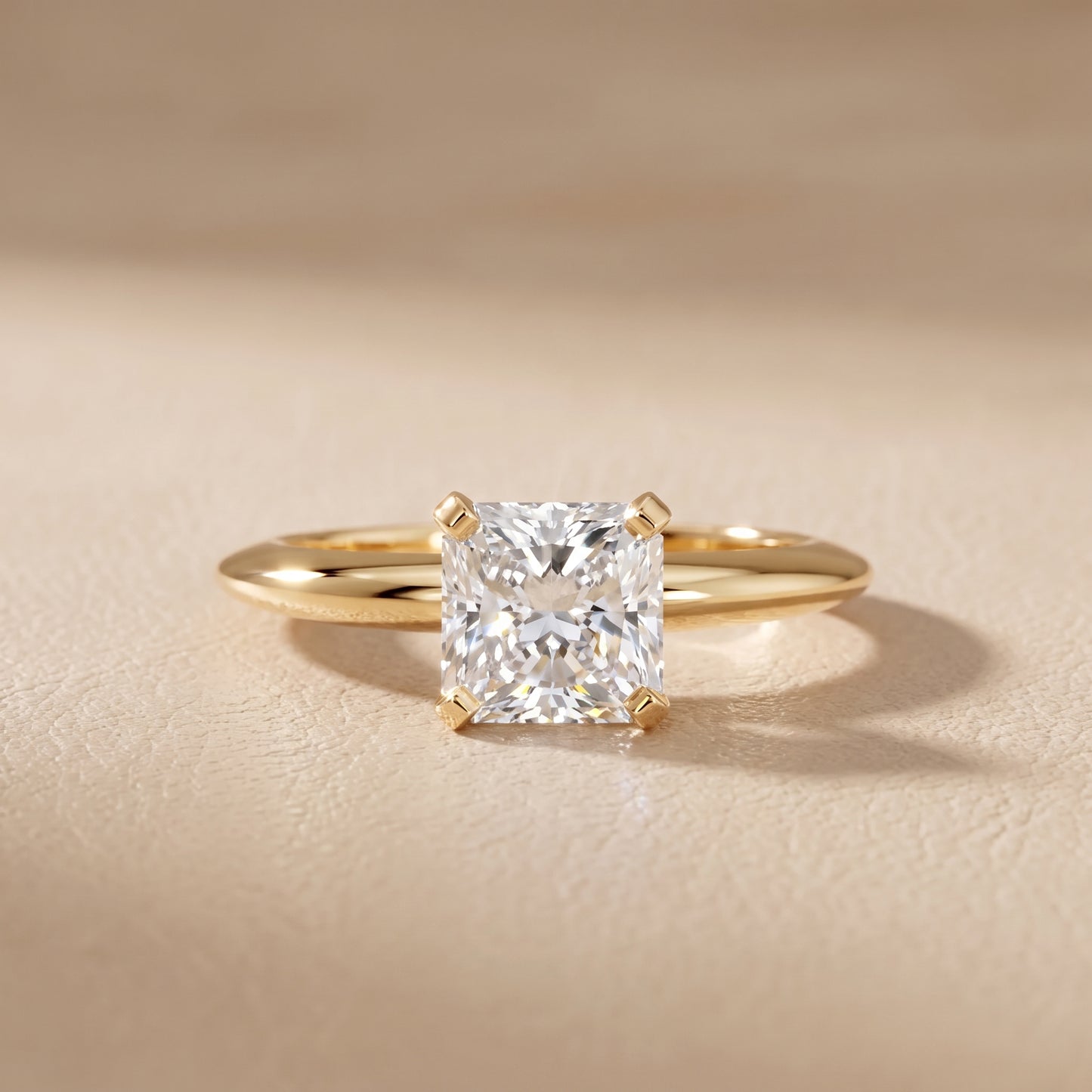 Amira Six-Prong Solitaire Radiant Diamond Engagement Ring in Yellow Gold - front.jpg