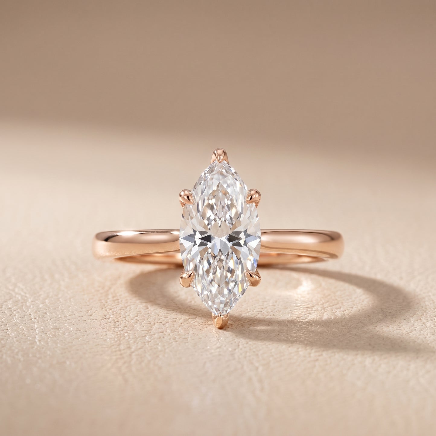 Mena Hidden Halo Marquise Diamond Engagement Ring in Rose Gold - front.jpg