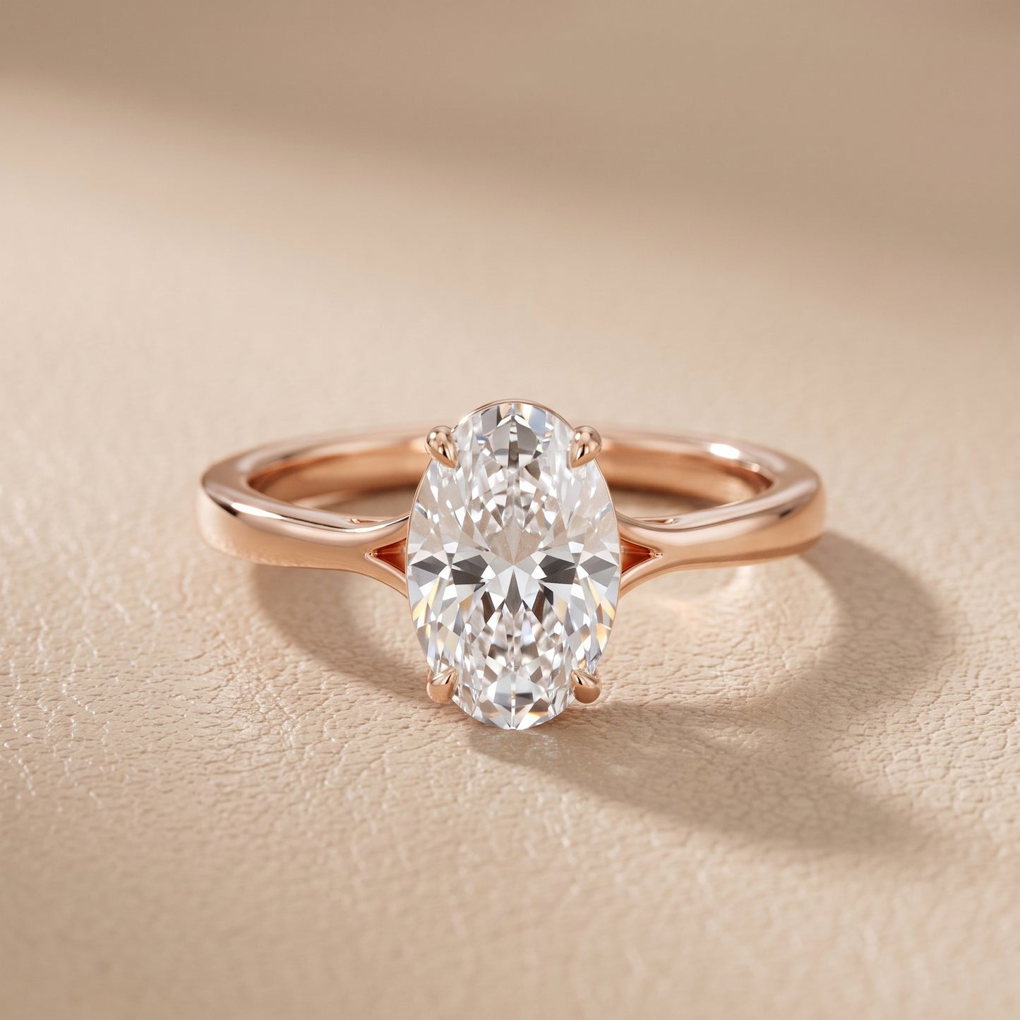Anais Trellis Solitaire Oval Diamond Engagement Ring in Rose Gold - front.jpg