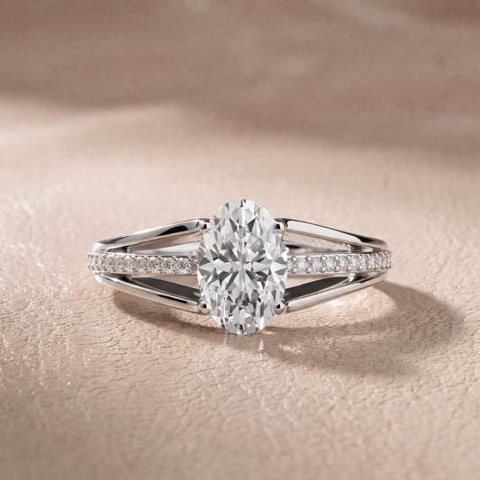 Lucinda Split Shank Oval Diamond Engagement Ring in White Gold - front.jpg