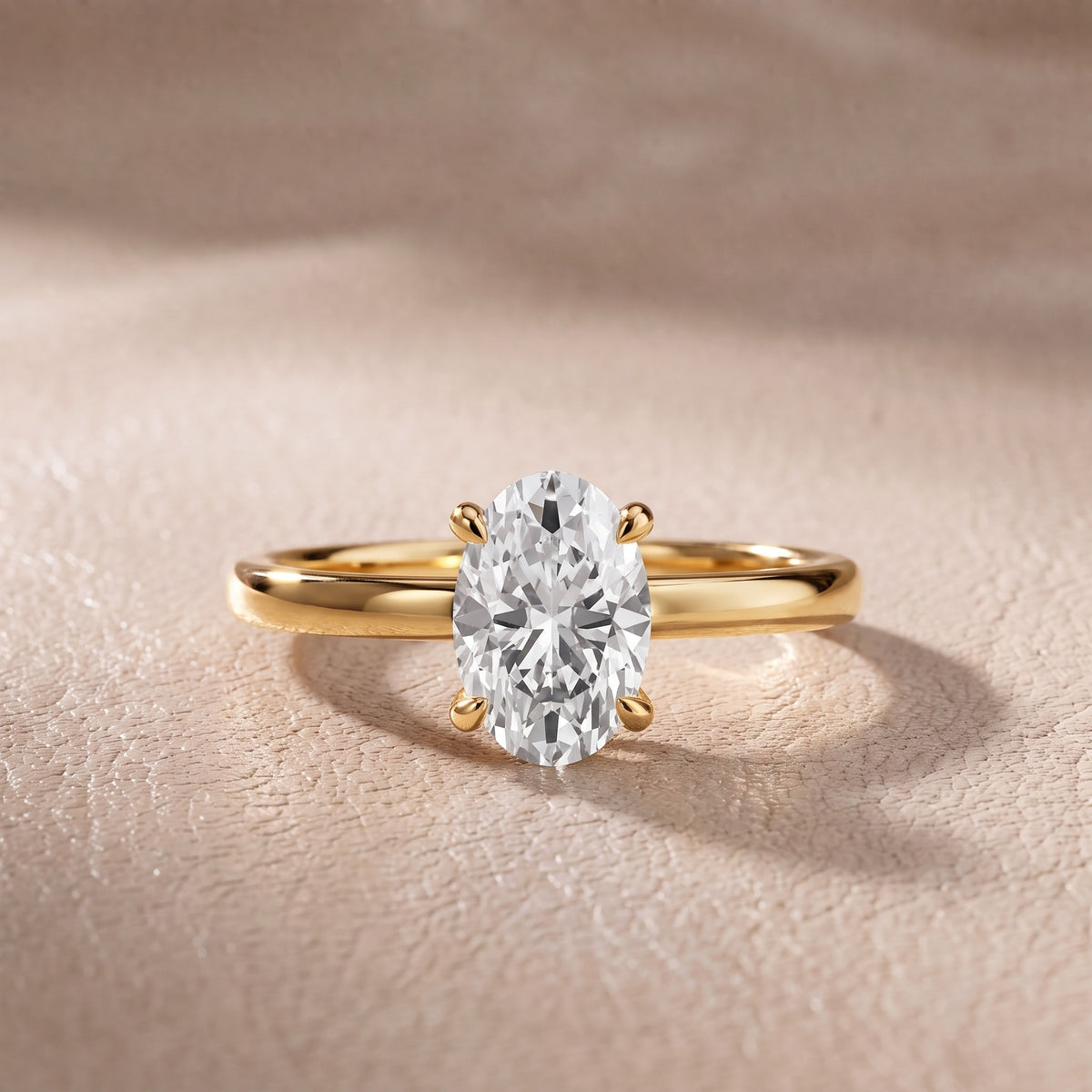 Charlotte Charm Solitaire Oval Diamond Engagement Ring in Yellow Gold - front.jpg