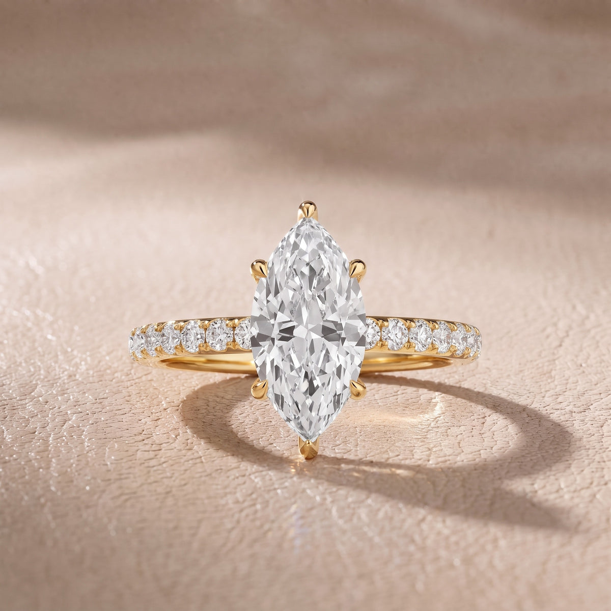 Thea Hidden Halo Pavé Marquise Diamond Engagement Ring in Yellow Gold - front.jpg