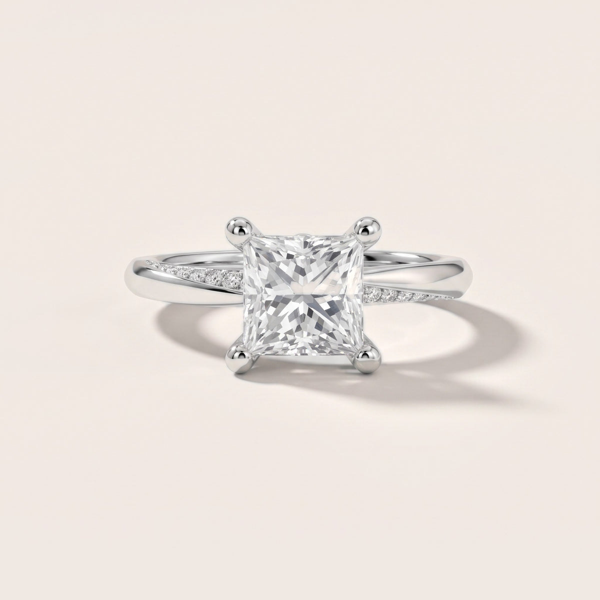 Elisabeth Twist Pavé Princess Diamond Engagement Ring in White Gold - front.jpg