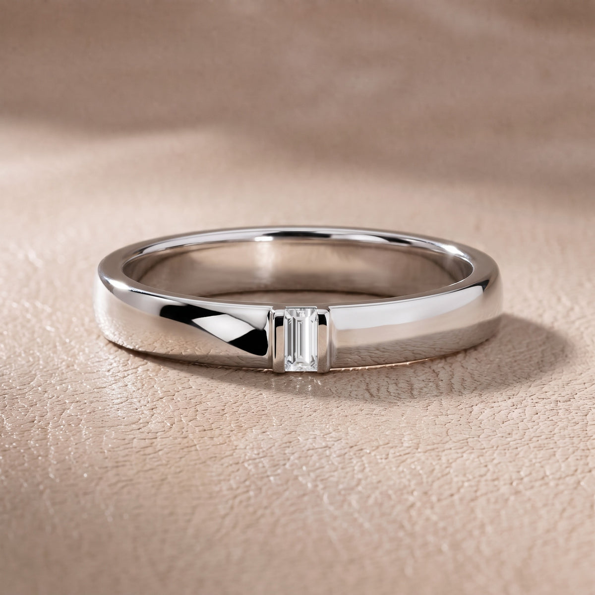 Alexandra Channel Set Baguette Diamond Wedding Band in White Gold - front.jpg