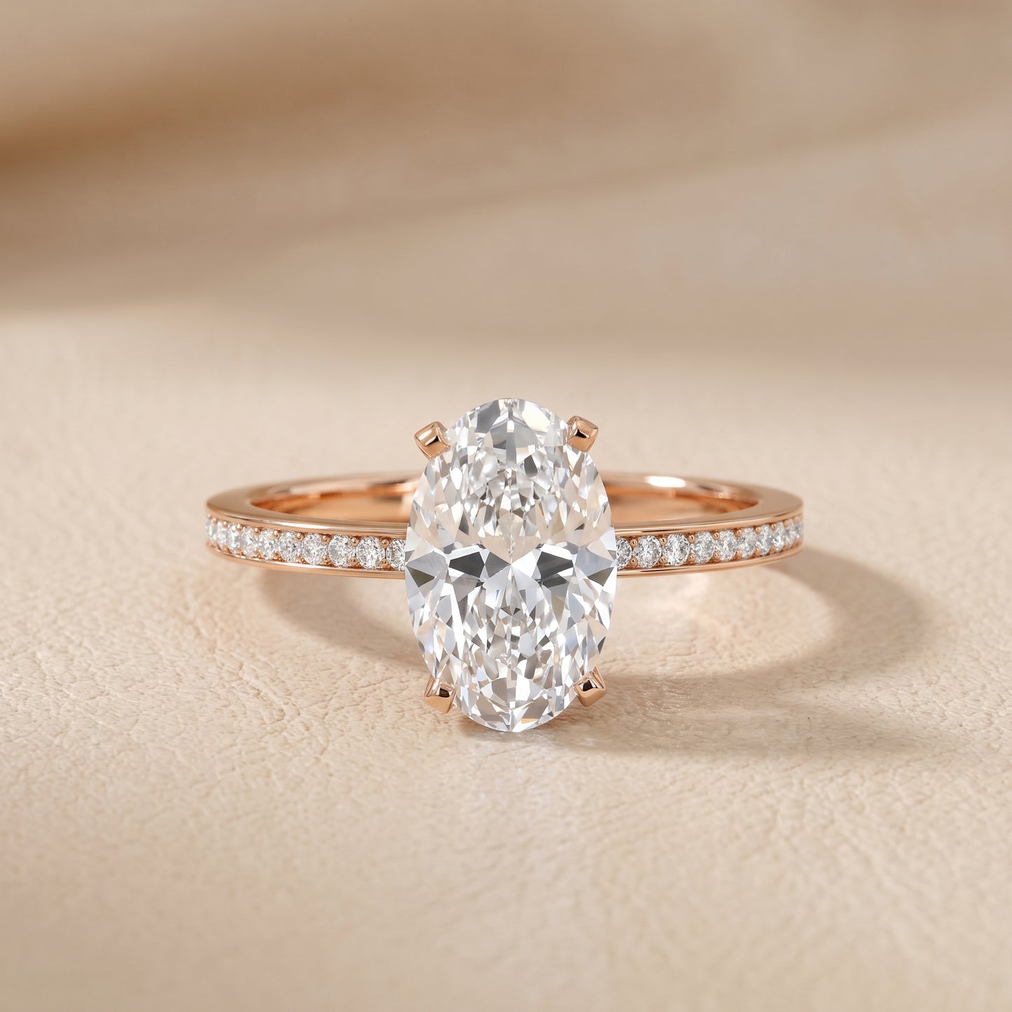 Naia Hidden Halo Oval Diamond Ring in Rose Gold - front.jpg