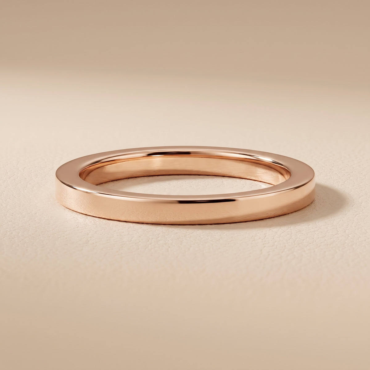 Wren Classic Flat Wedding Band in Rose Gold - front.jpg