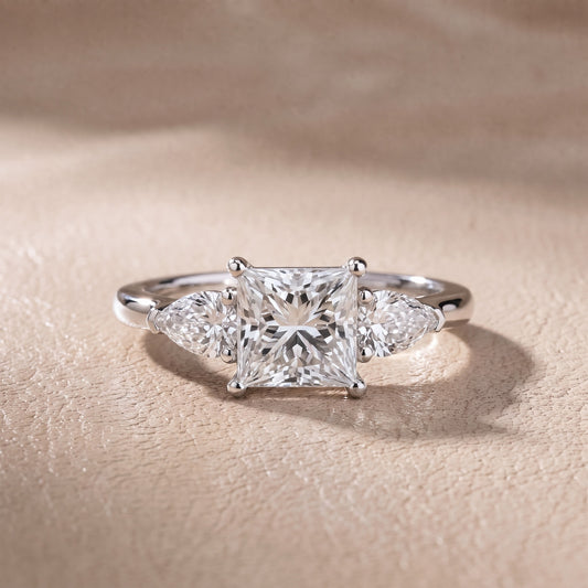 Sophia Three-Stone Princess Diamond Engagement Ring in White Gold - front.jpg