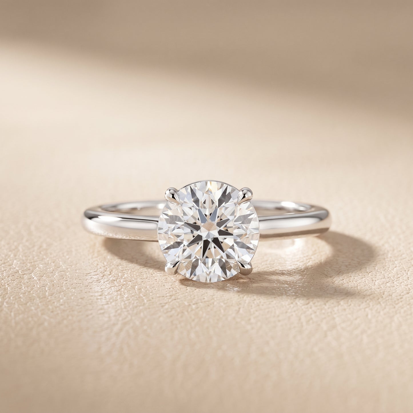 Sadie Cathedral Solitaire Round Diamond Ring in Silver - front.jpg