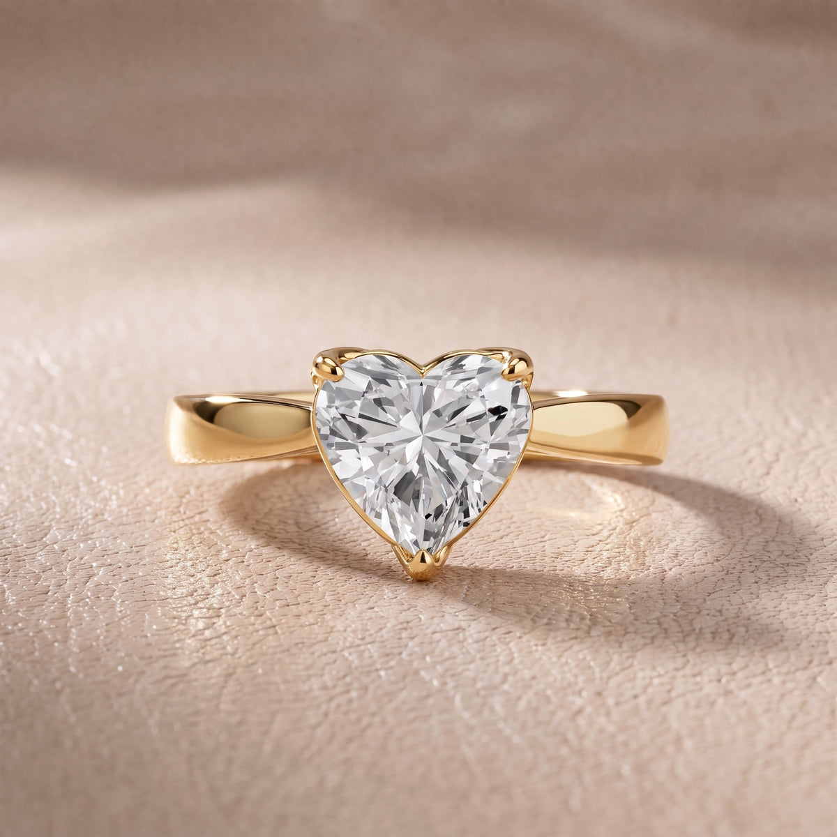 Lucia Solitaire Six-Prong Heart Diamond Engagement Ring in Yellow Gold - front.jpg
