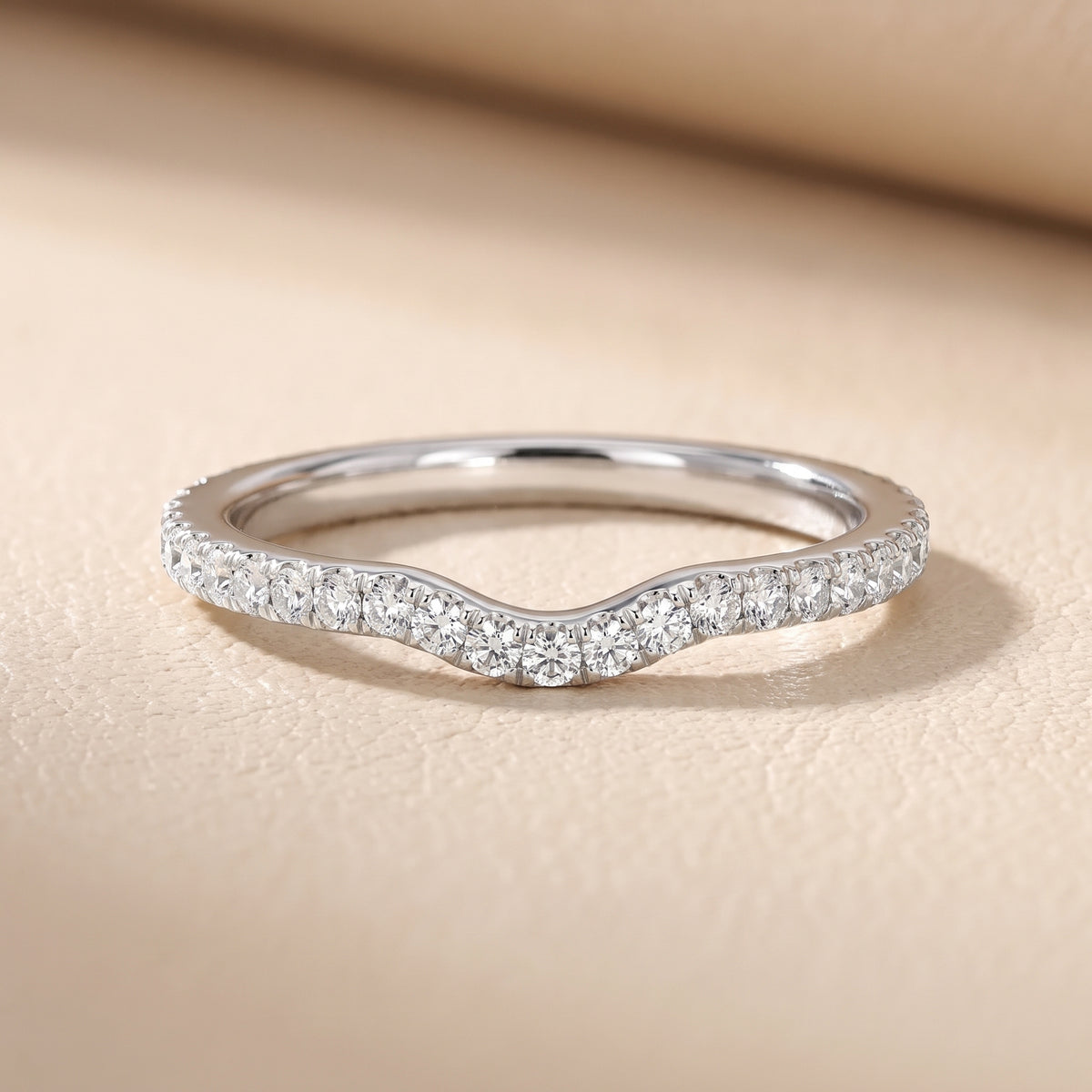 Helene Curved Round Diamond Half Eternity Band in White Gold - front.jpg