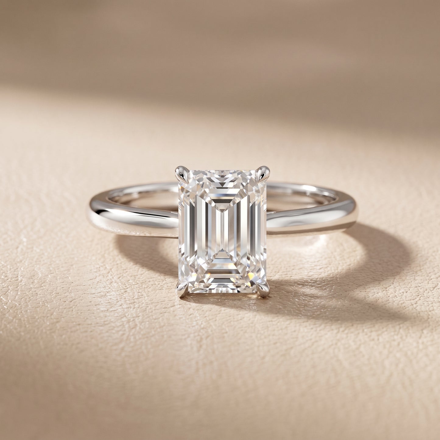 Evie Solitaire Six-Prong Emerald Diamond Engagement Ring in Platinum - front.jpg