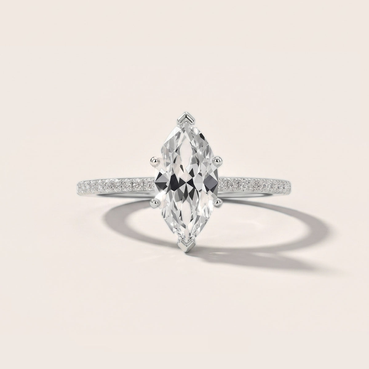 Minette Micropavé Marquise Diamond Engagement Ring in Silver - front.jpg