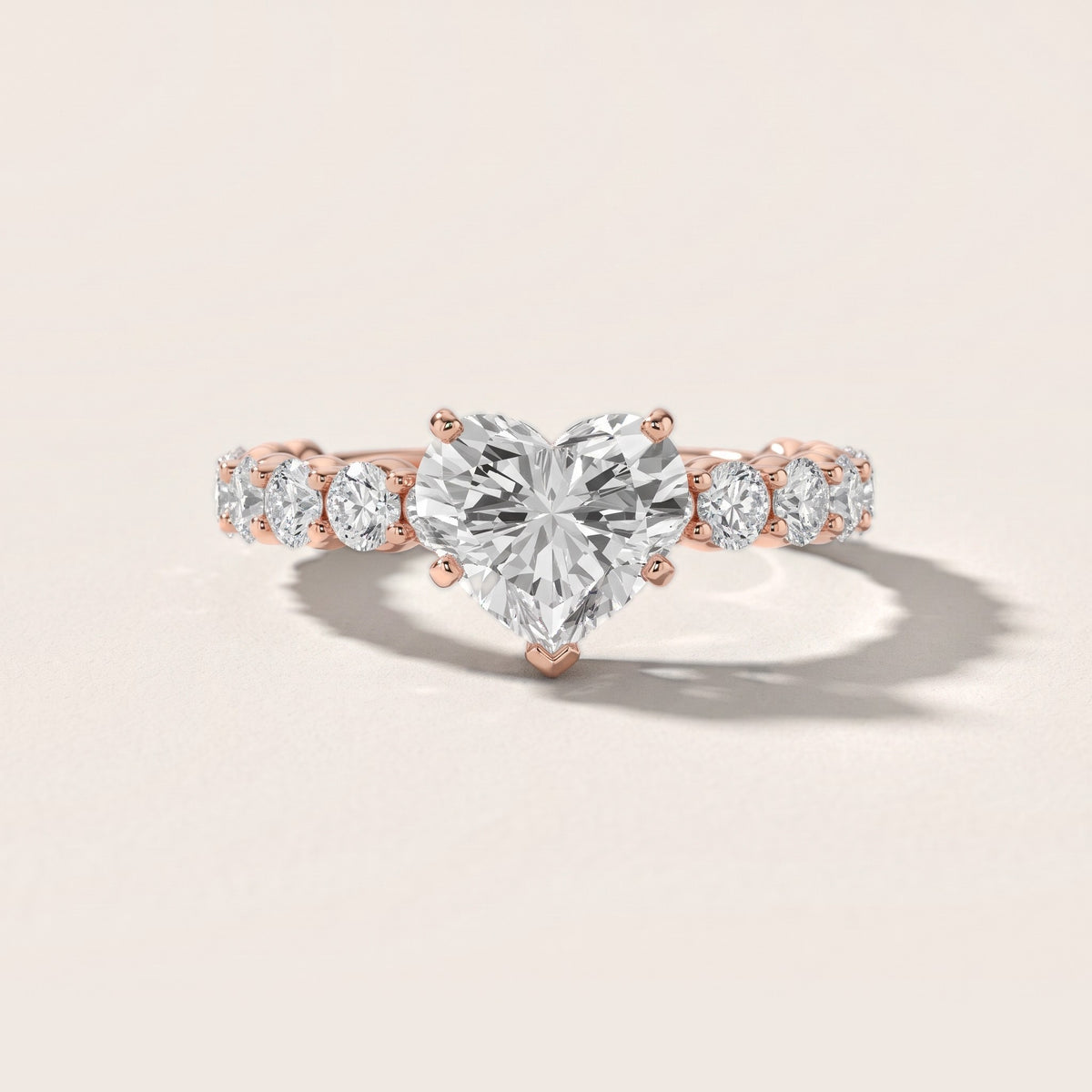 Leta Infinity Pavé Heart Diamond Engagement Ring in Rose Gold - front.jpg