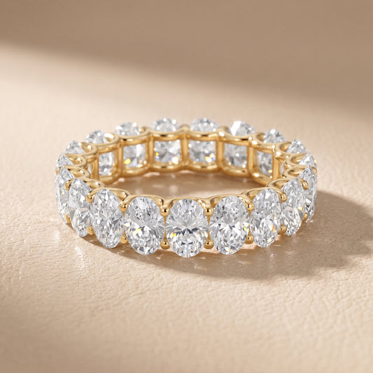 Ivana Shared Prong Oval Diamond Eternity Band in Yellow Gold - front.jpg