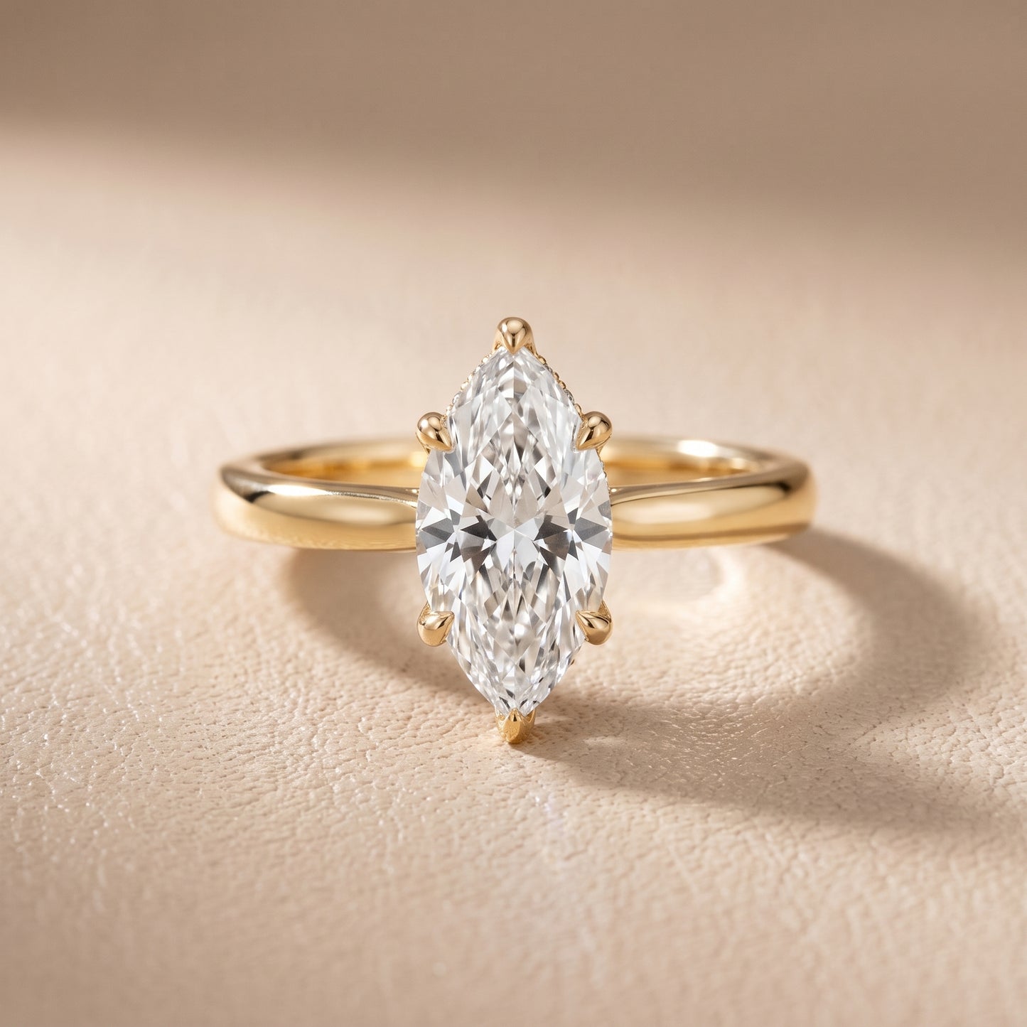 Mena Hidden Halo Marquise Diamond Engagement Ring in Yellow Gold - front.jpg