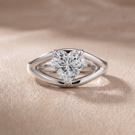 Madeleine Split Shank Heart Diamond Engagement Ring in White Gold - front.jpg