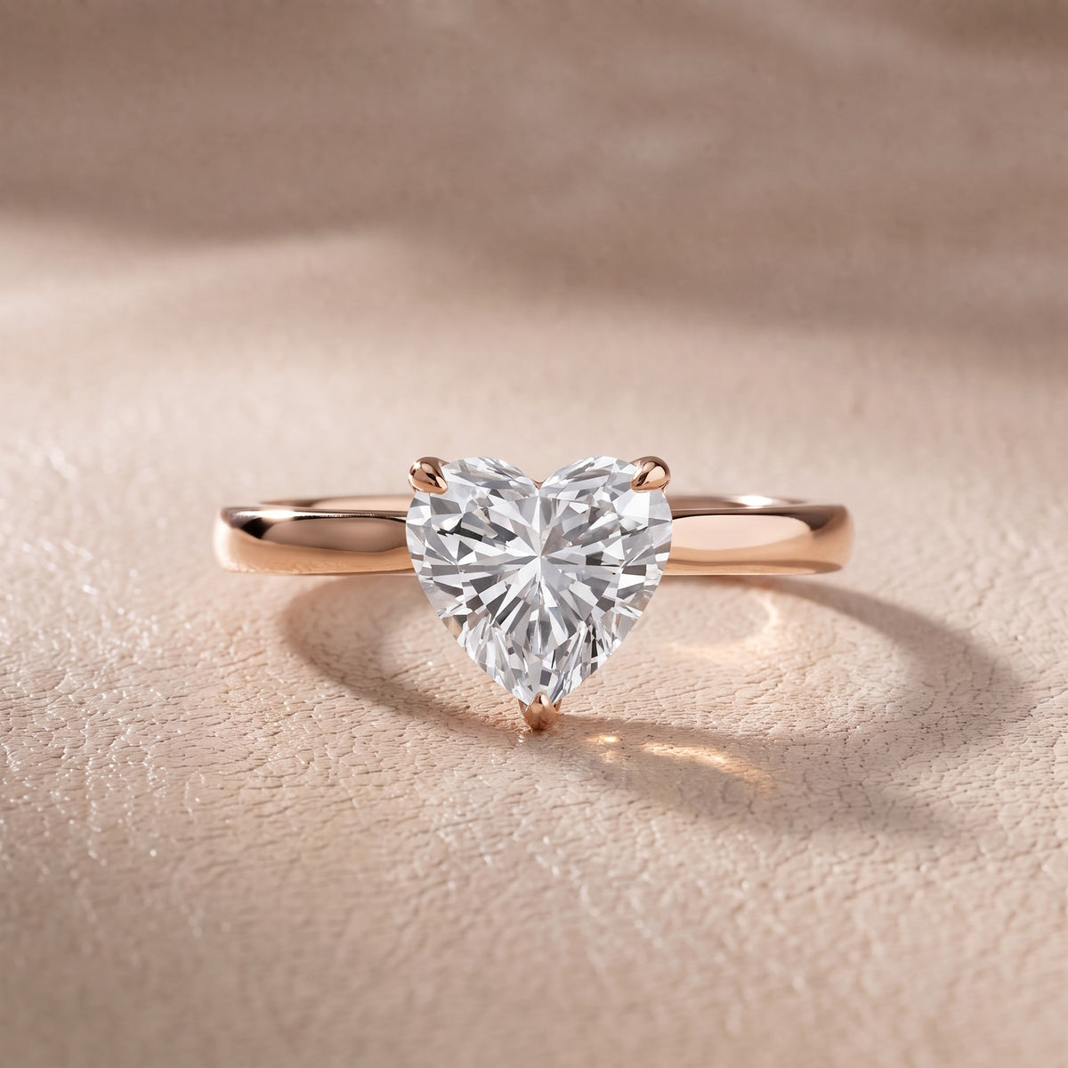Mena Hidden Halo Heart Diamond Engagement Ring in Rose Gold - front.jpg