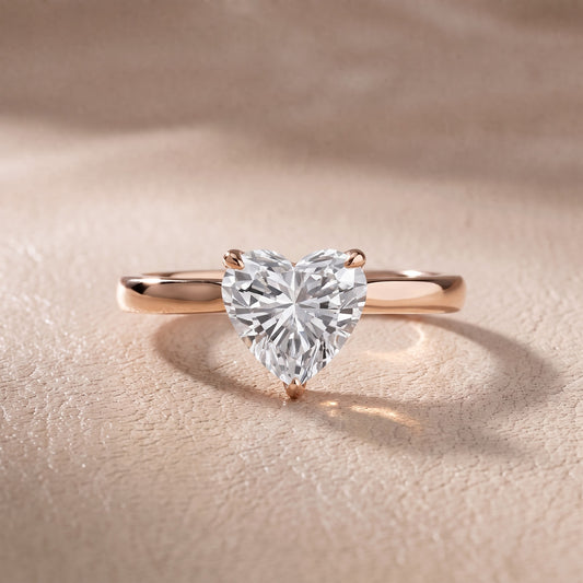 Mena Hidden Halo Heart Diamond Engagement Ring in Rose Gold - front.jpg