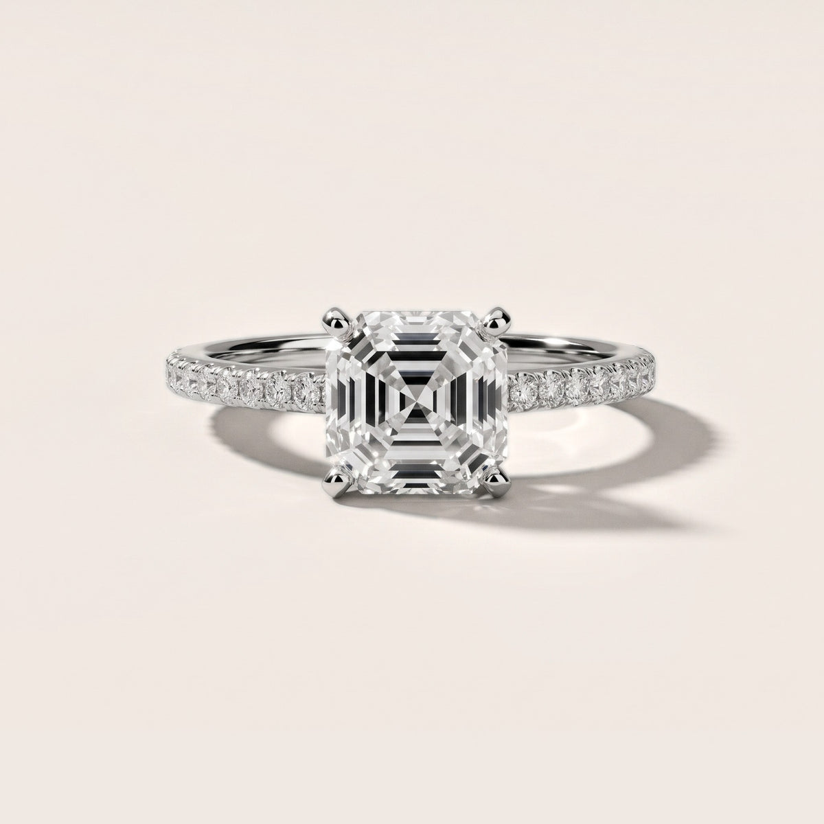 Ailsa Micropavé Asscher Diamond Engagement Ring in Silver - front.jpg