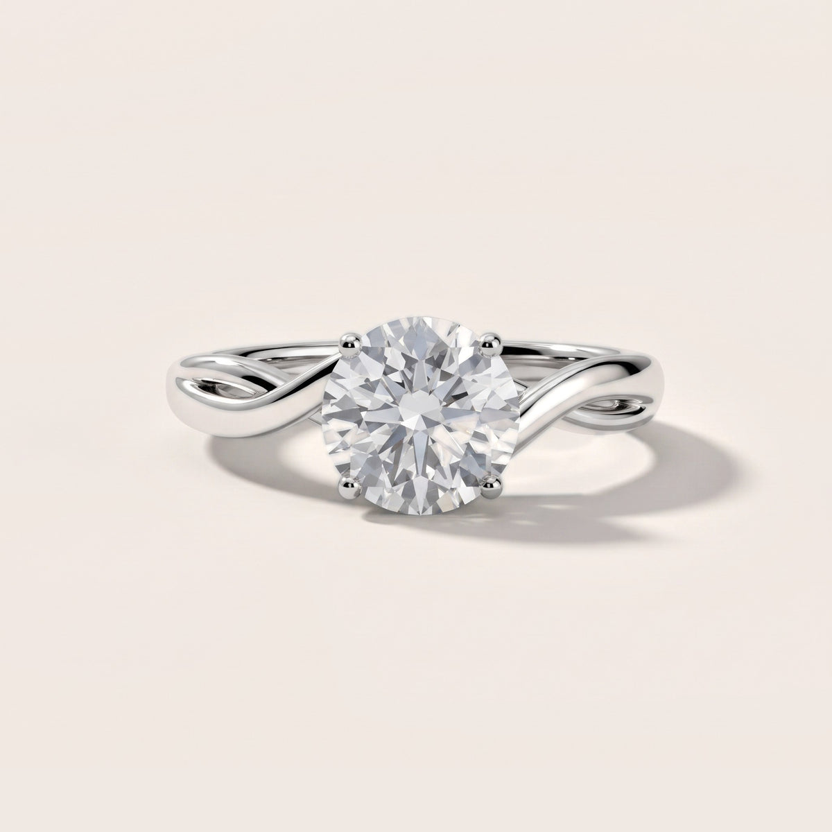 Britta Twist Round Diamond Engagement Ring in Silver - front.jpg