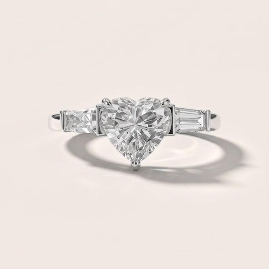 Eloise Tapered Baguette Heart Diamond Engagement Ring in Platinum [studio-20261024]
