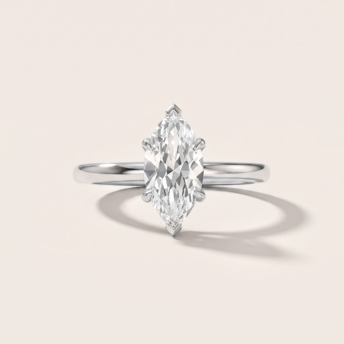 Susan Solitaire Marquise Diamond Engagement Ring in Silver - front.jpg
