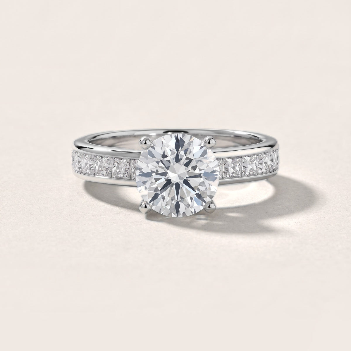 Frisco Channel Set Round Diamond Engagement Ring in Silver - front.jpg