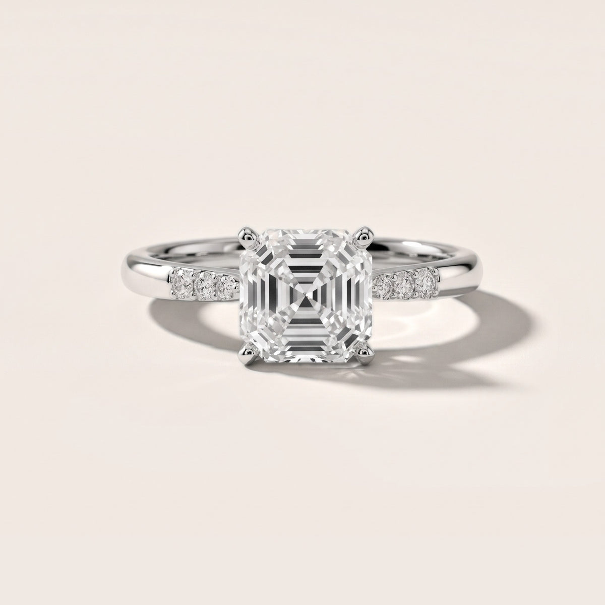 Aveline Flush-Set Asscher Diamond Engagement Ring in Platinum - front.jpg