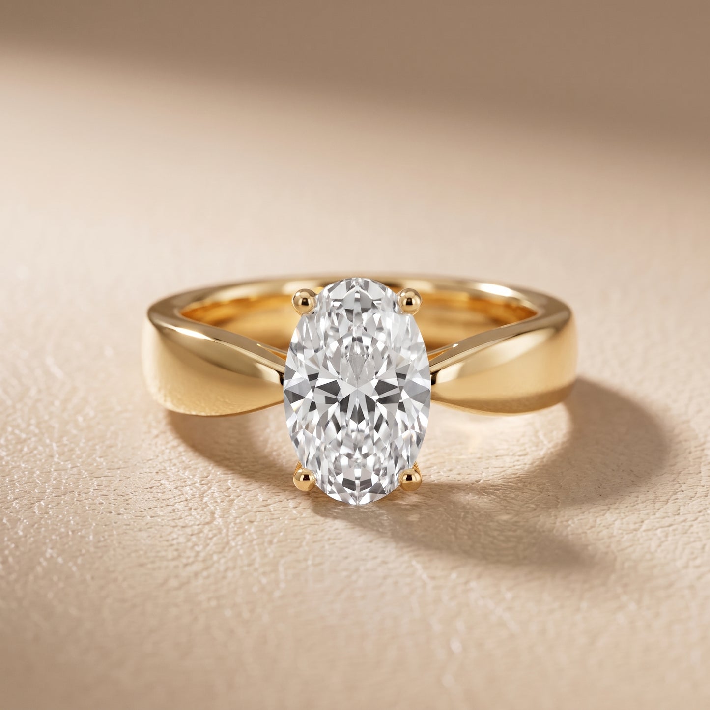 Talia Solitaire Twist Oval Diamond Engagement Ring in Yellow Gold - front.jpg