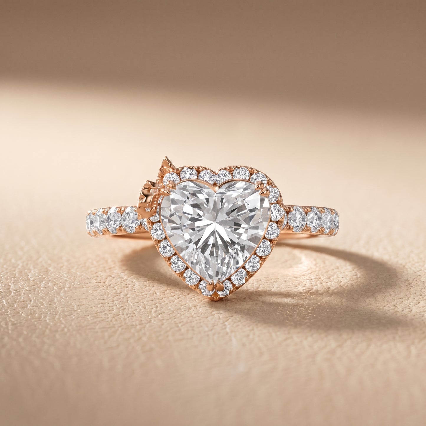 Chloe Halo Pavé Heart Diamond Ring in Rose Gold - front.jpg