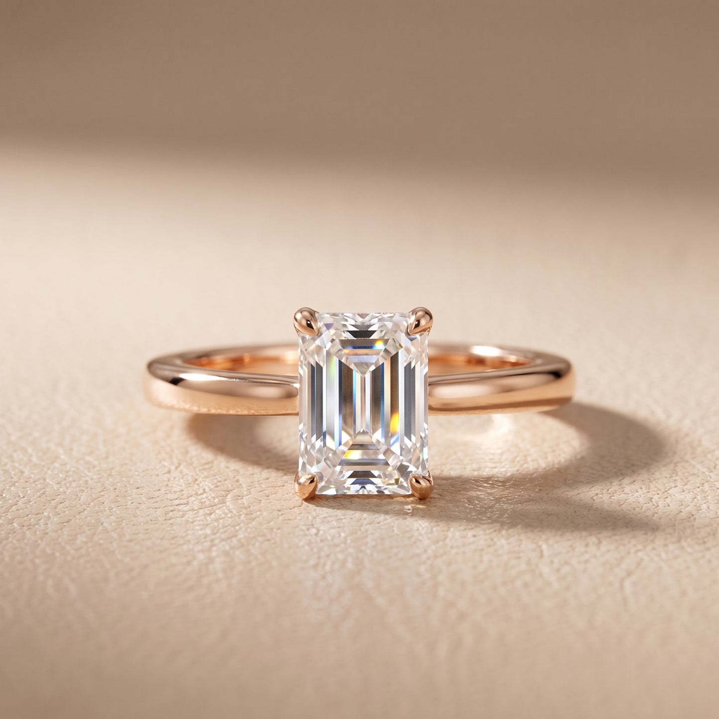 Mena Hidden Halo Emerald Diamond Engagement Ring in Rose Gold - front.jpg