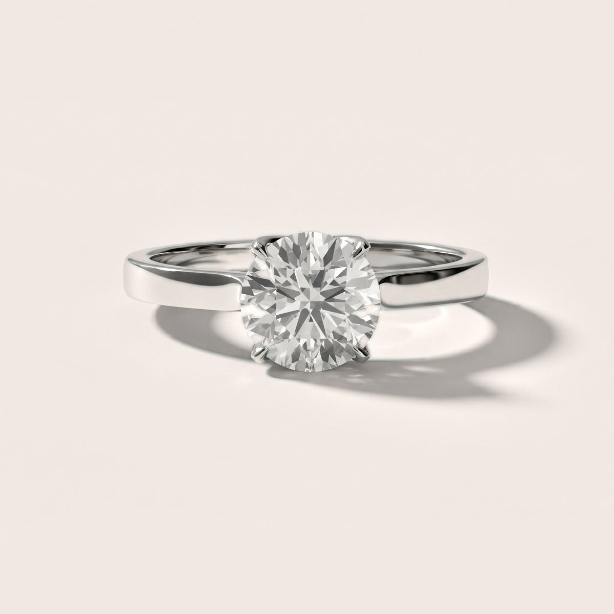 Isabella Bloom Solitaire Round Diamond Engagement Ring in White Gold [studio-20261024]