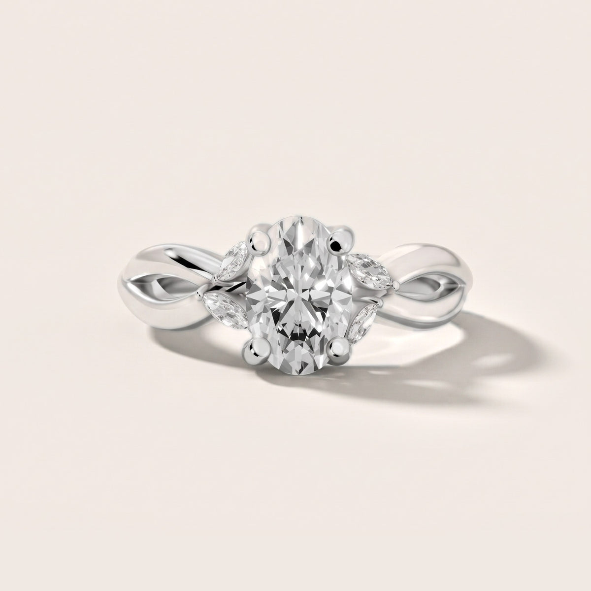Luna Glow Twisted Oval Diamond Engagement Ring in White Gold [studio-20261024]
