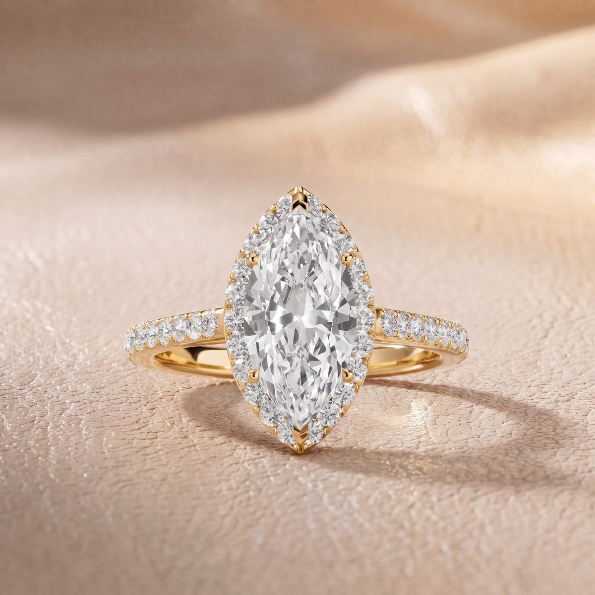 Willa Halo Micropavé Marquise Diamond Engagement Ring in Yellow Gold - front.jpg