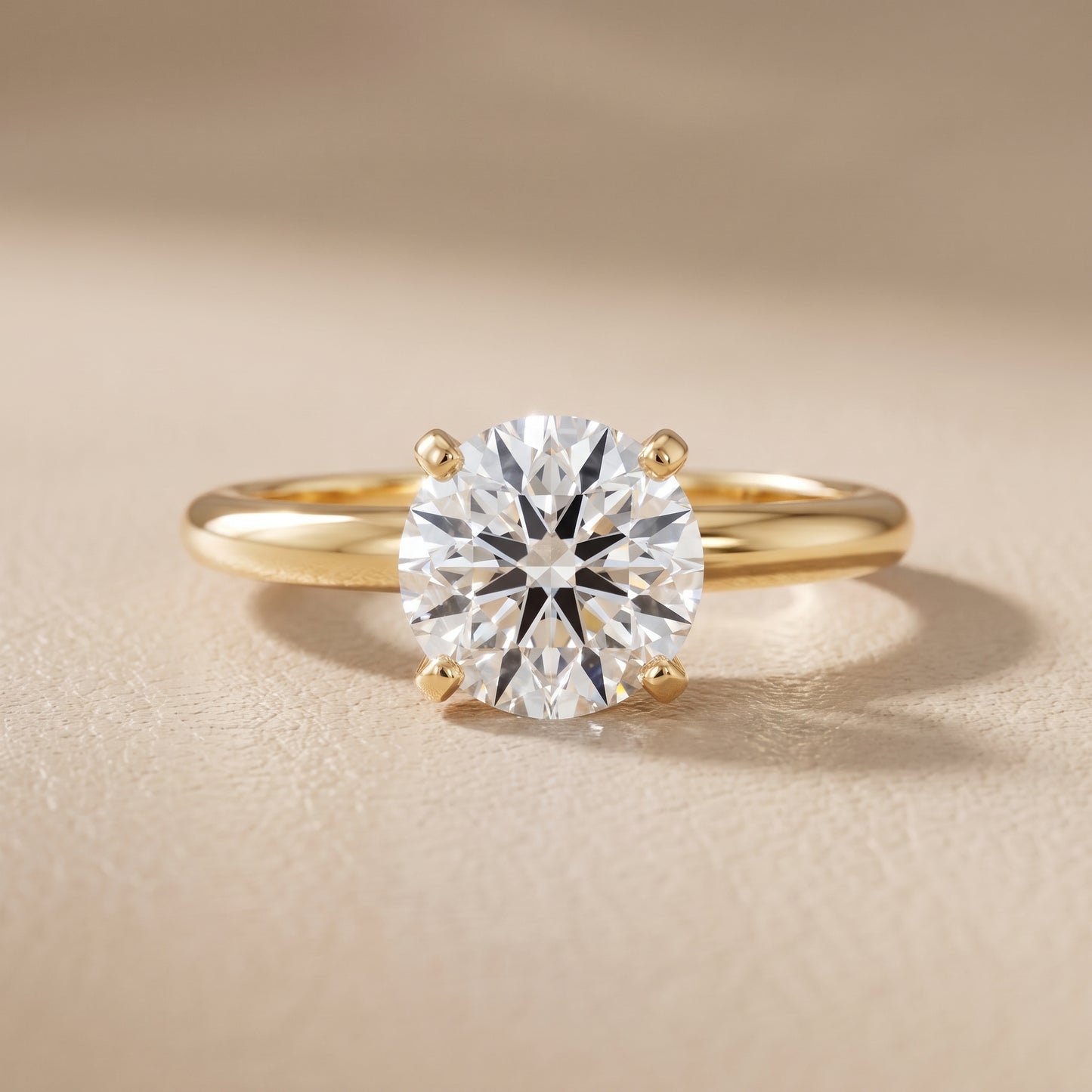 Wren Solitaire Round Diamond Ring in Yellow Gold - front.jpg