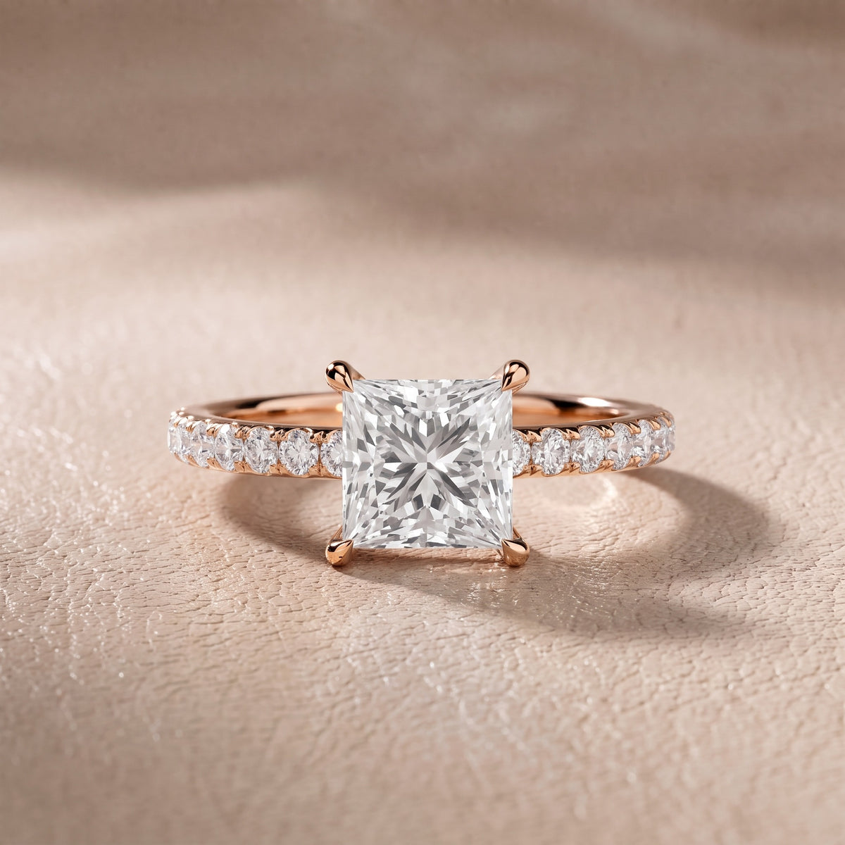 Thea Hidden Halo Pavé Princess Diamond Engagement Ring in Rose Gold - front.jpg