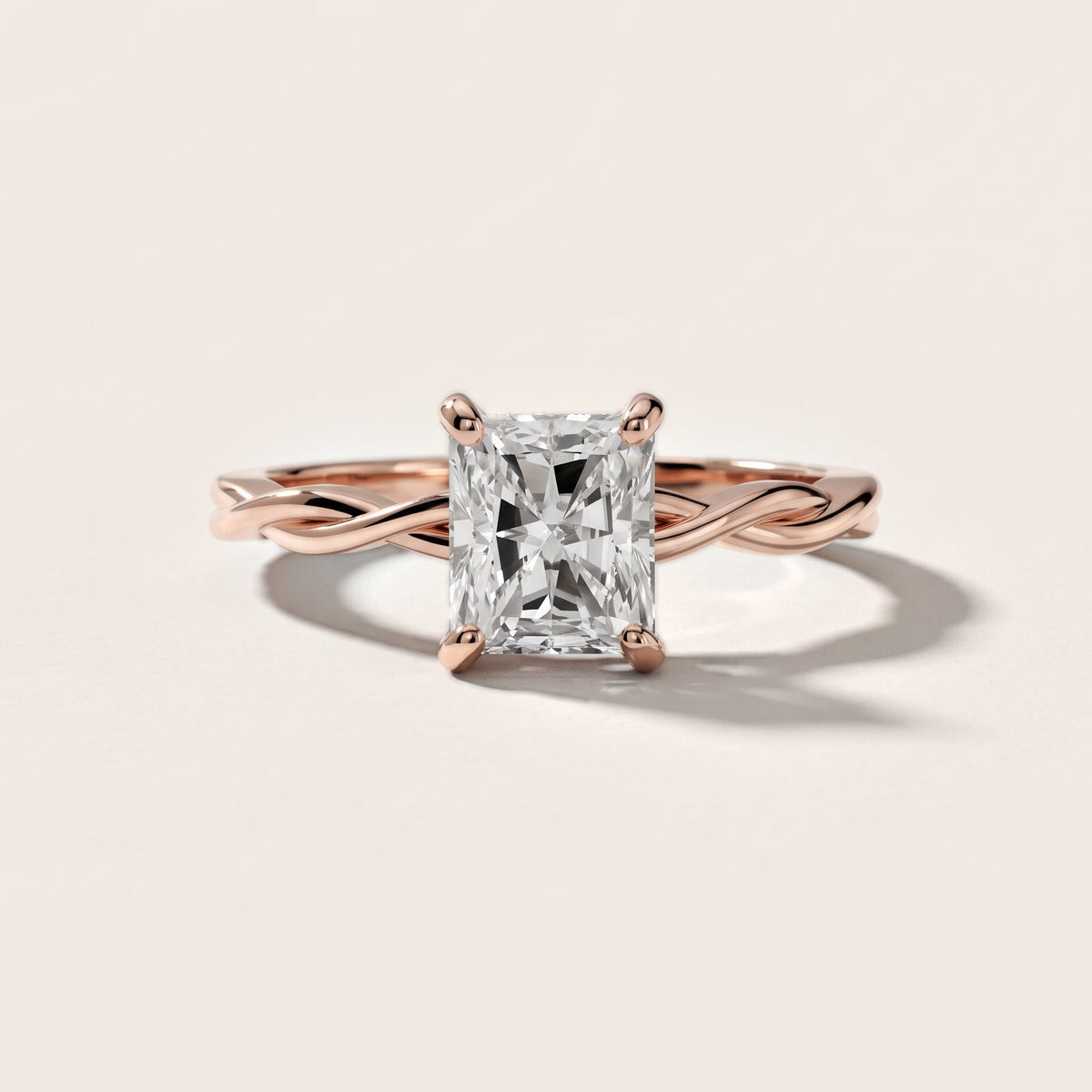 Iris Twist Radiant Diamond Engagement Ring in Rose Gold [studio-20261024]