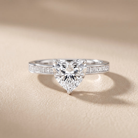 Maren Sidestone Channel Set Heart Diamond Engagement Ring in White Gold - front.jpg