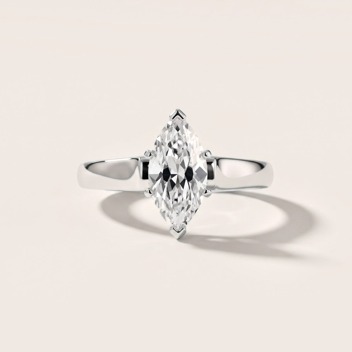 Avril Cathedral Marquise Diamond Engagement Ring in Silver - front.jpg