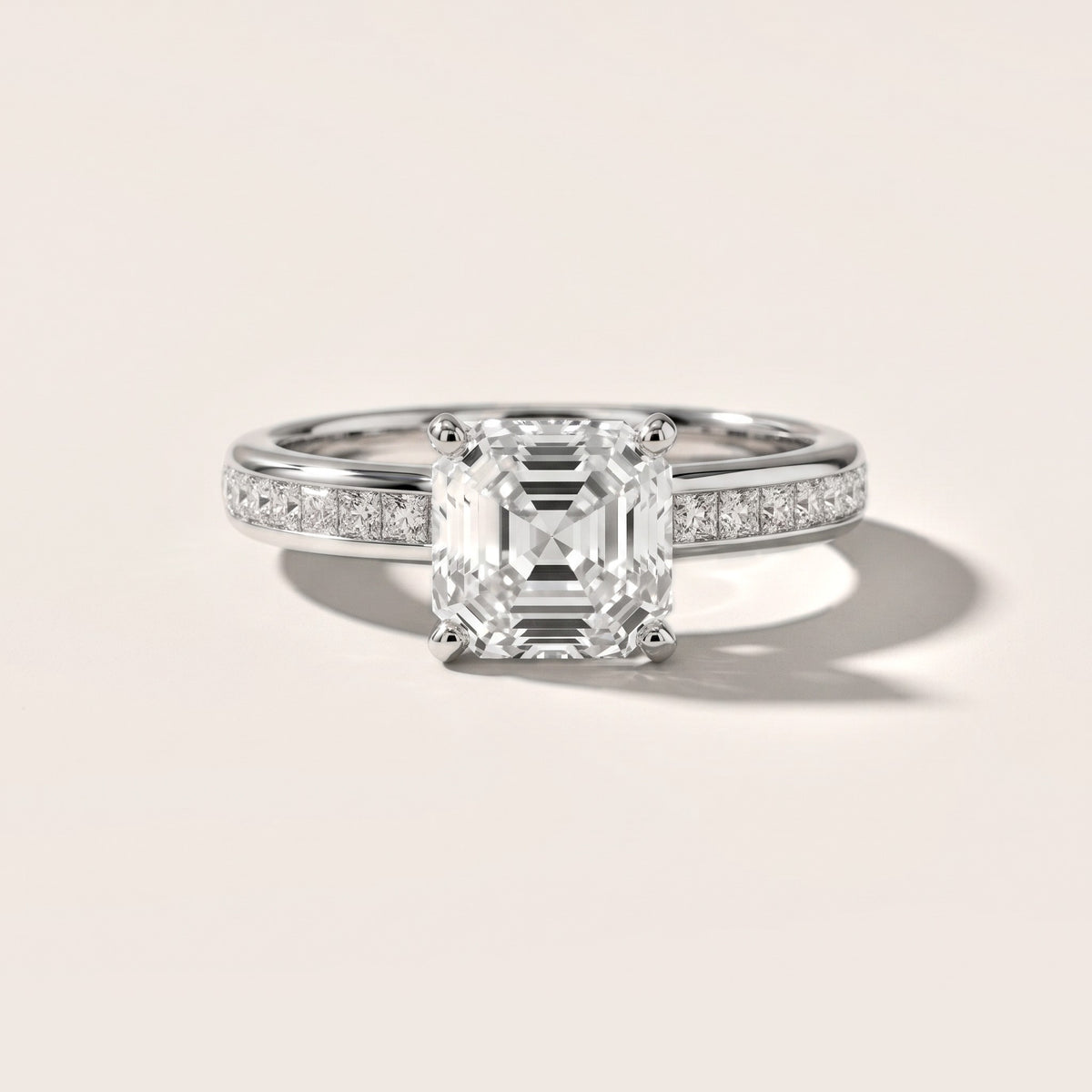 Solano Channel Set Asscher Diamond Engagement Ring in Platinum - front.jpg