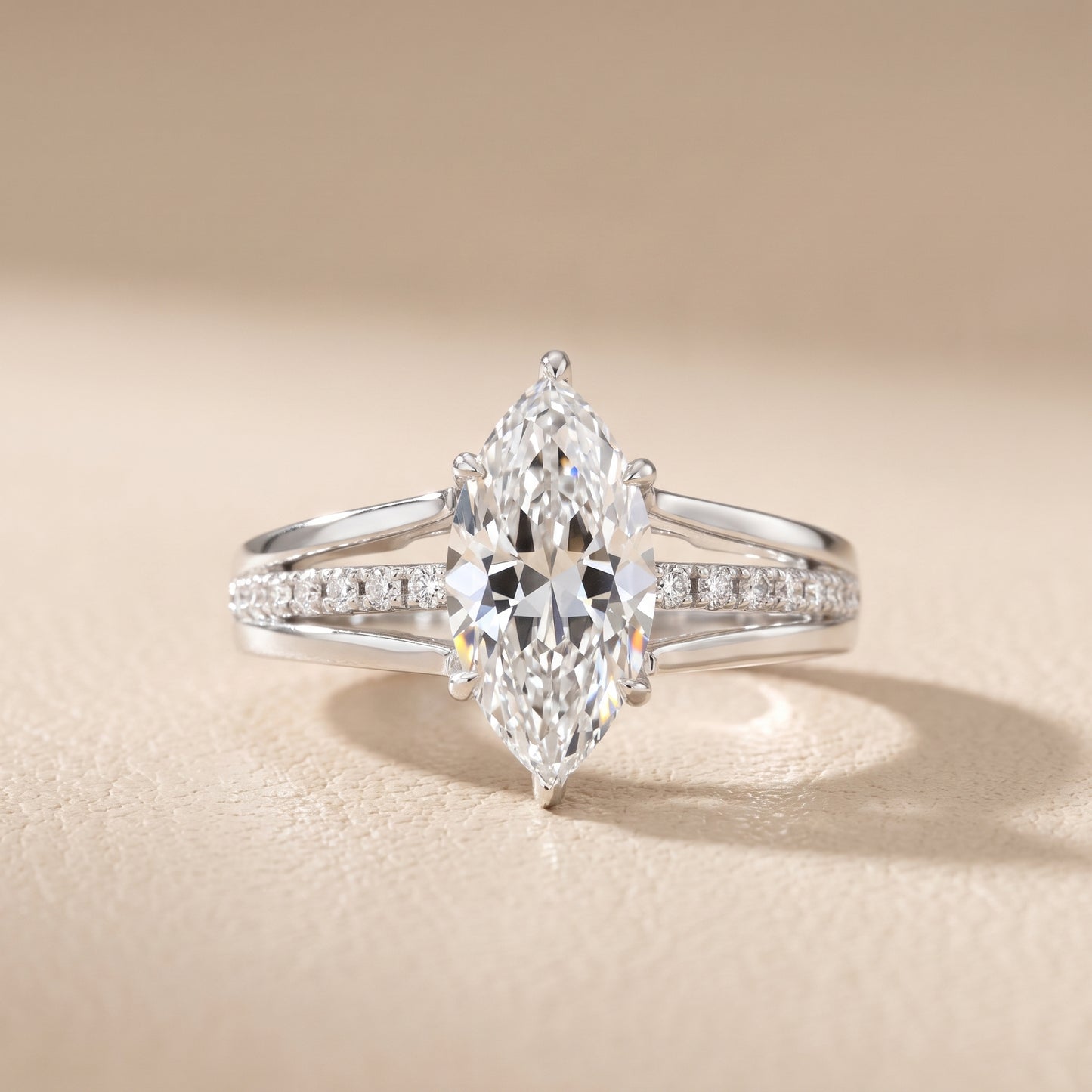 Scarlett Split Shank Pavé Marquise Diamond Ring in Platinum - front.jpg