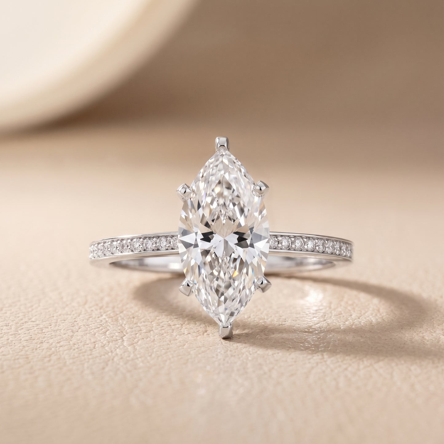 Naia Hidden Halo Marquise Diamond Ring in Silver - front.jpg