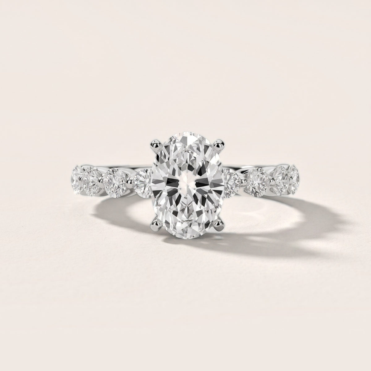 Maura Beaded Statement Oval Diamond Engagement Ring in Silver - front.jpg