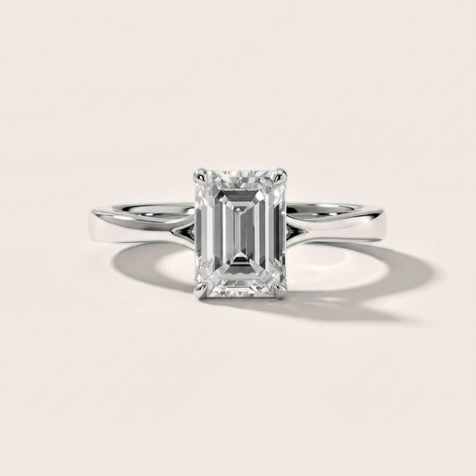 Evangeline Trellis Solitaire Emerald Diamond Engagement Ring in Platinum [studio-20261024]