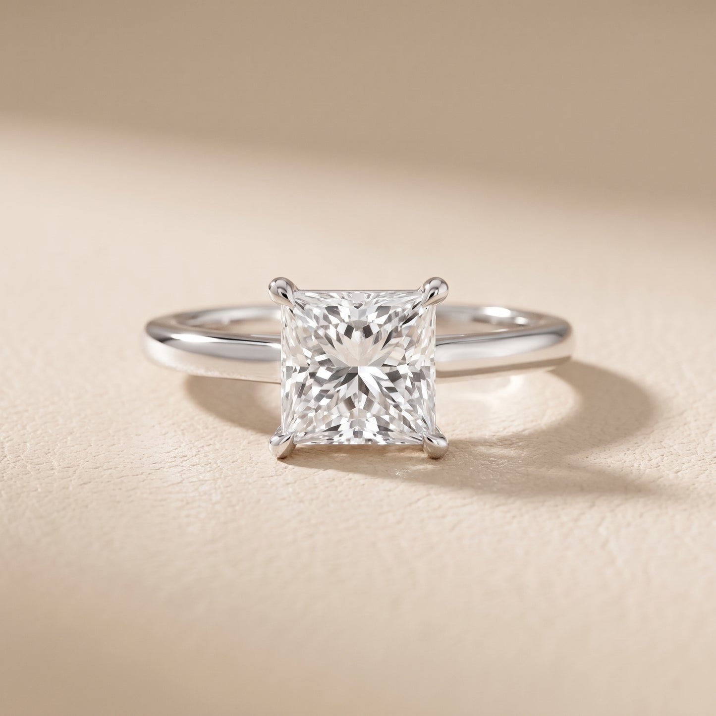 Sadie Cathedral Solitaire Princess Diamond Ring in White Gold - front.jpg
