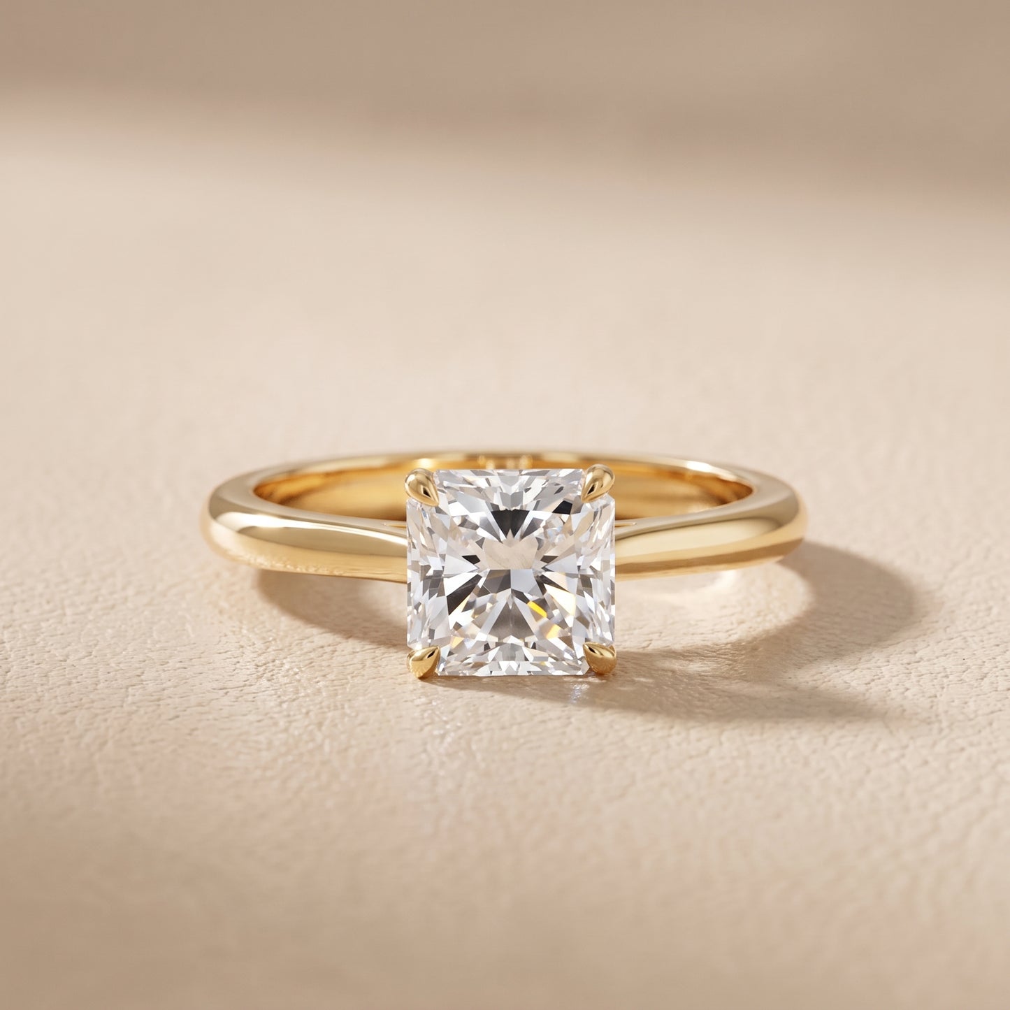 Kalia Knife Edge Solitaire Radiant Diamond Engagement Ring in Yellow Gold - front.jpg