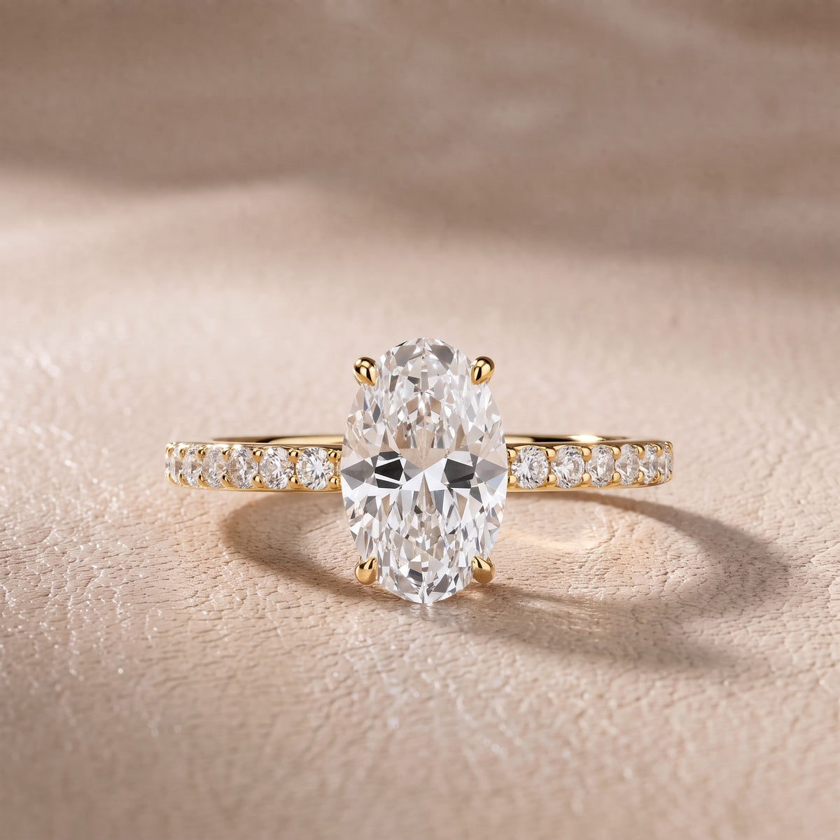 Annabel Pavé Solitaire Oval Diamond Engagement Ring in Yellow Gold - front.jpg