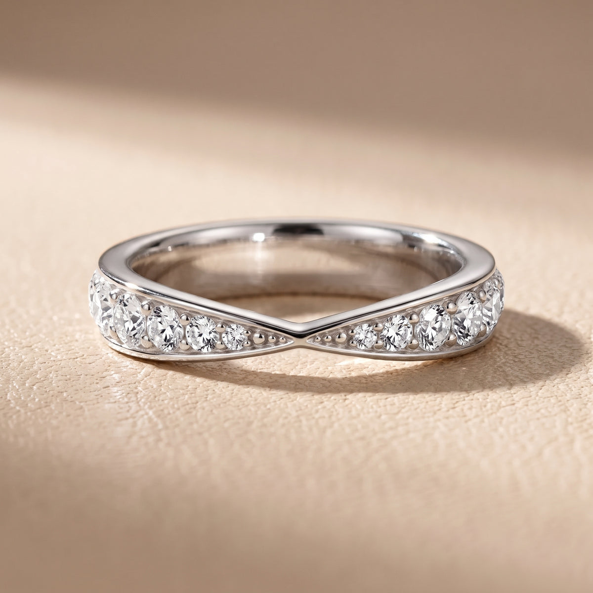 Julia Tapered Riviera Round Diamond Eternity Band in Platinum - front.jpg