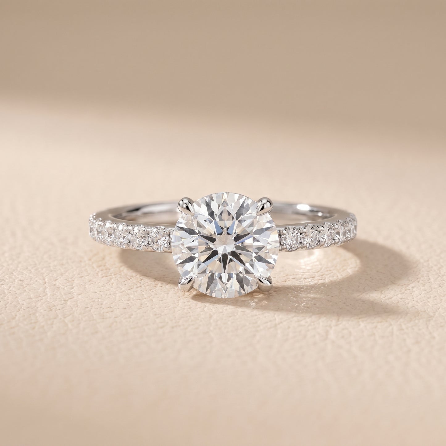 Thea Hidden Halo Pavé Round Diamond Engagement Ring in Silver - front.jpg